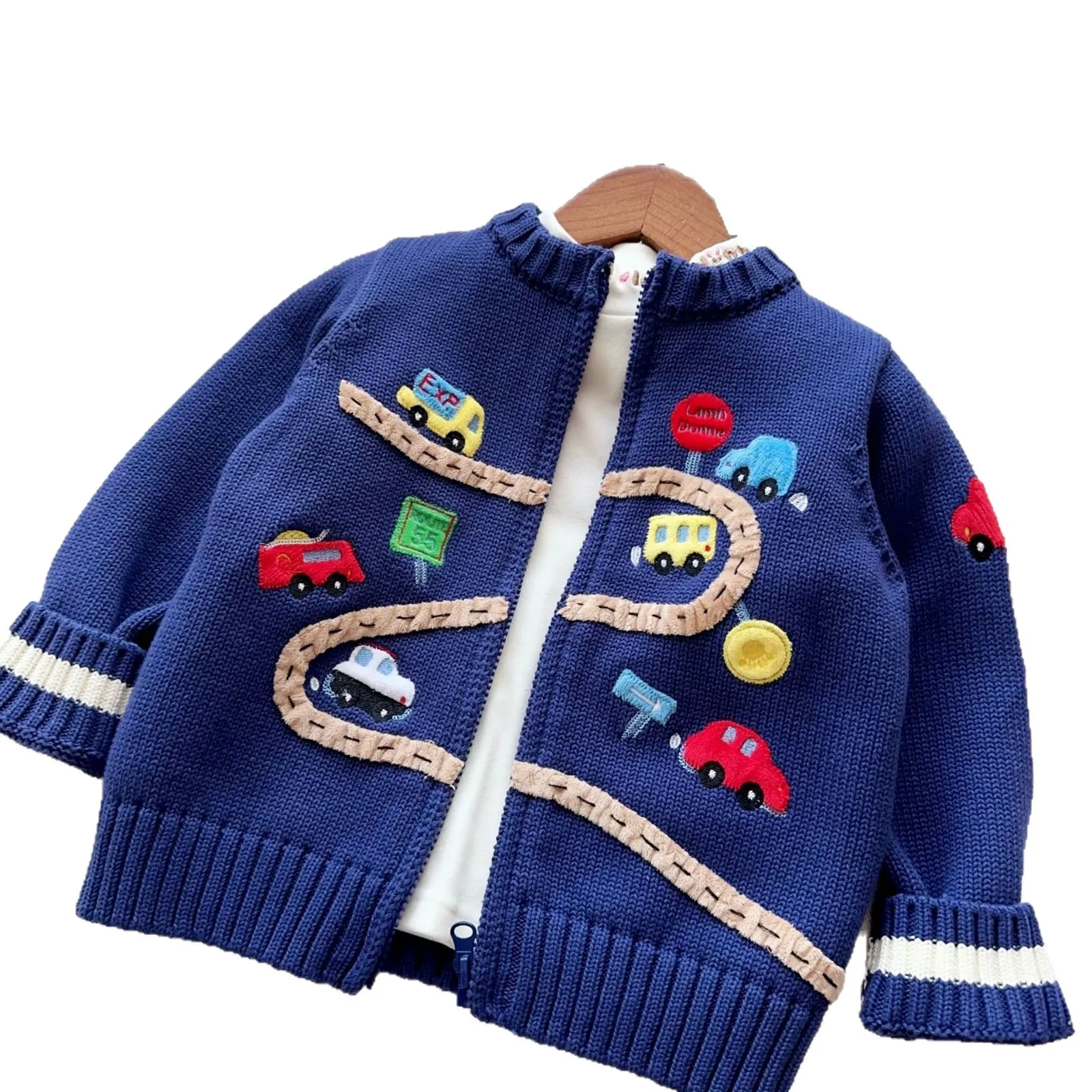 

Детский свитер с героями мультфильмов, новая осенняя модель 2025 года, детский вязаный кардиган, свитер для мальчиков