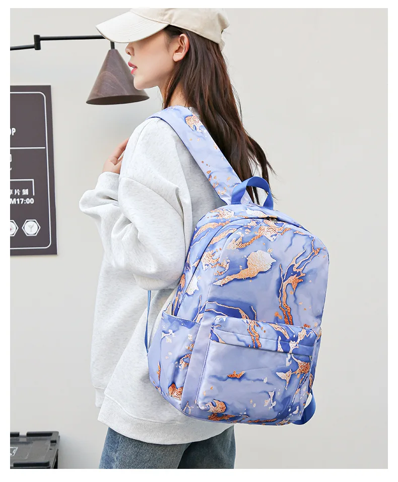 Mochila escolar de Color degradado para niñas y niños, bolsa de almuerzo linda, mochila multifunción, bolsa de escuela primaria, paquetes traseros impermeables impresos