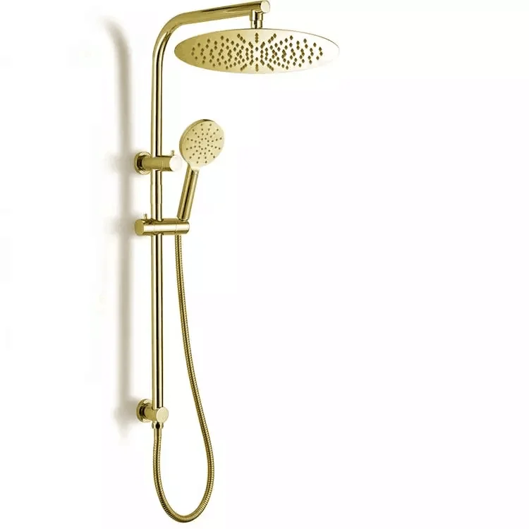 Multifunction Wall Mounted Bathroom Shower Head Handheld Set Watermark Stainless Steel Brushed Gold Shower Set