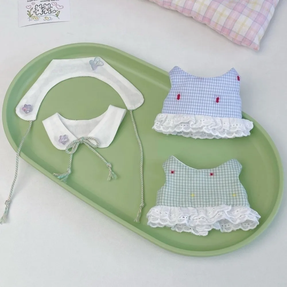 

1 комплект, платье принцессы, хлопковая кукольная одежда 10/20 см, клетчатая юбка, хлопковая кукольная одежда 20 см, милая модная одежда для кукол 10 см