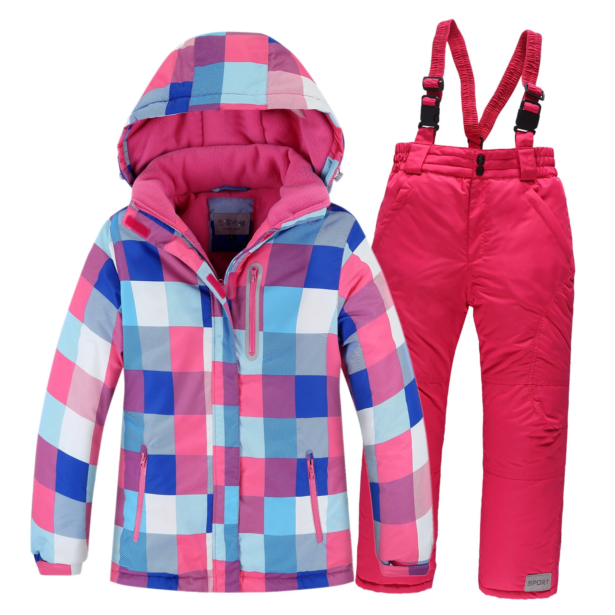 2026 Russian Winter Children Boys Ski Suit Waterproof Girl Jacket Overalls Jumpsuit 3-16 Years Kid Teenage Parka SnowSuit