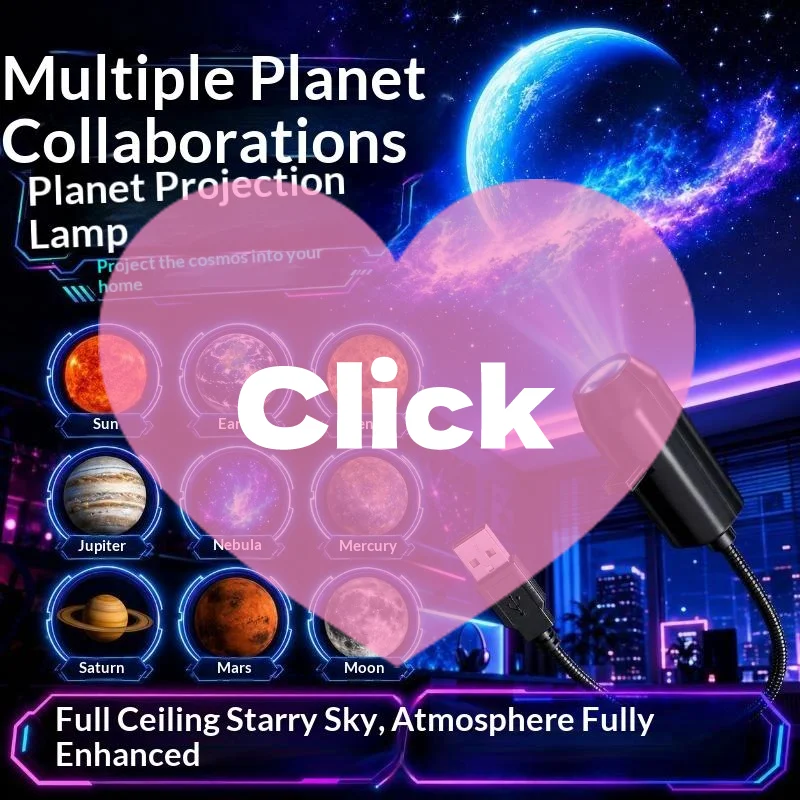 USB Planet Star Projector Mini Galaxy Projection Lamp Portable Space Atmosphere Night Light For Car Bedroom Party Holiday Decor