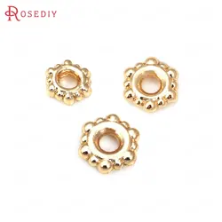 50PCS 4MM 6MM 8MM 18K Gold Color Brass Spacer Beads Bracelets Beads Jewelry Necklaces Making Supplies Diy Findings Accessories