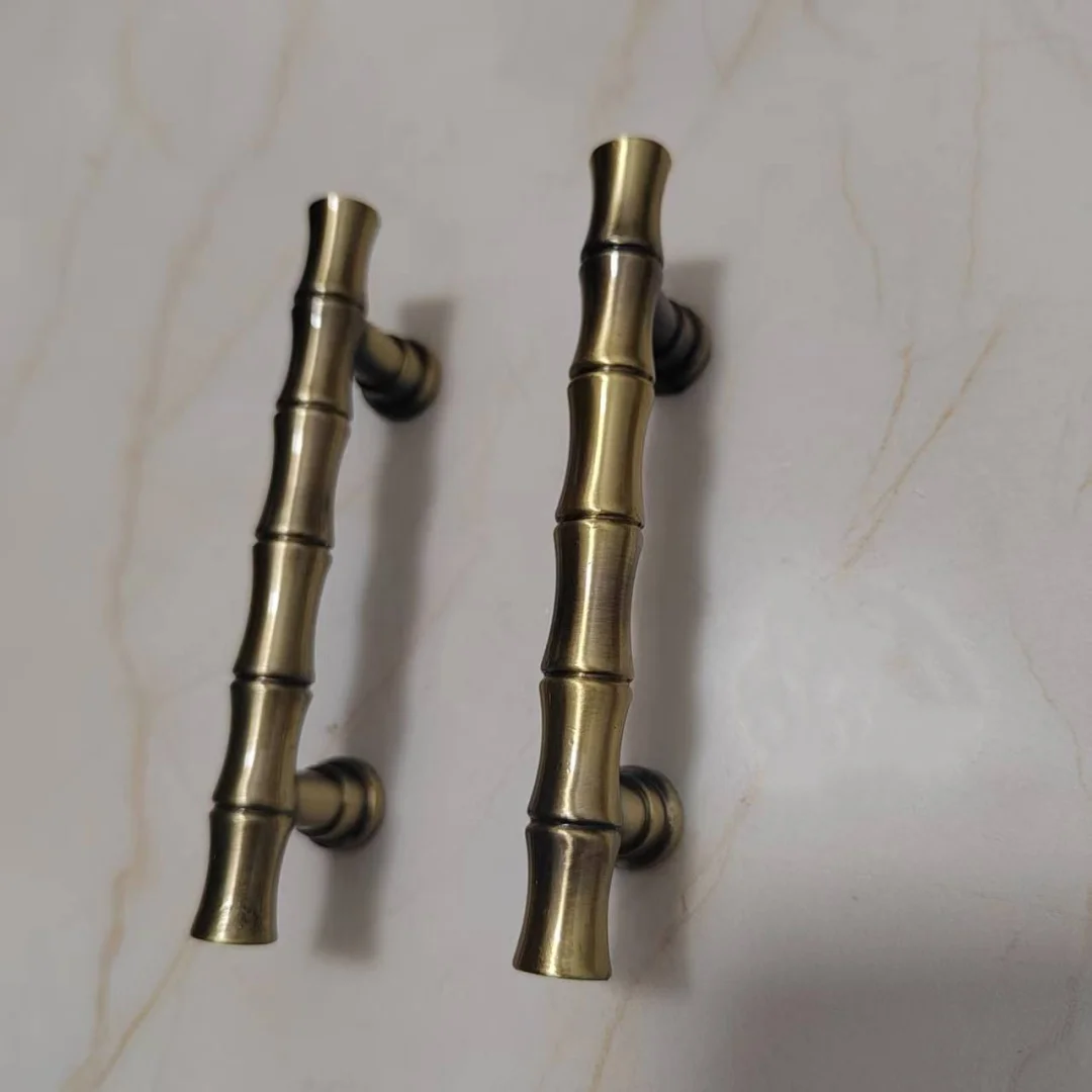 64 96mm Retro Style Antique Bronze Bamboo Wardrobe Cupboard Kitchen Cabinet Drawer Door Handle Pull Knob