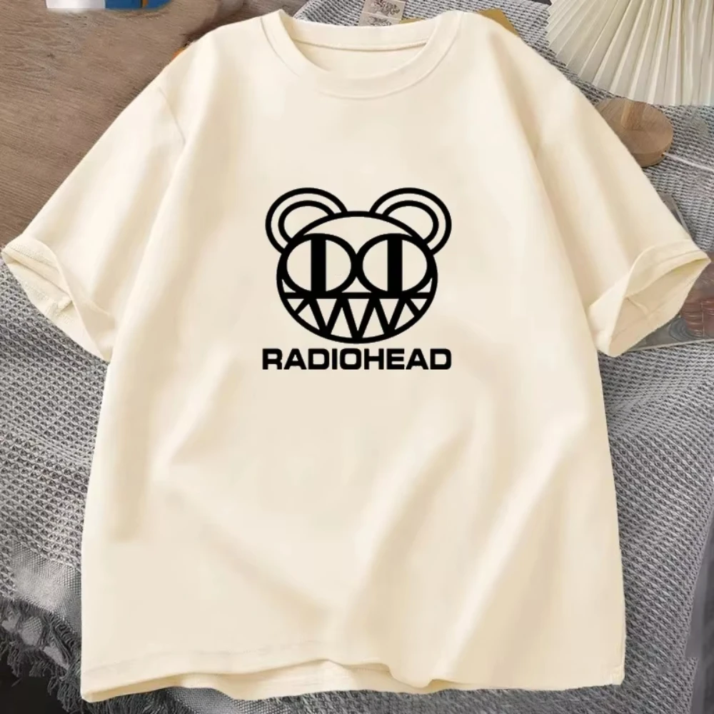 

Винтажная футболка Radiohead, мужская модная футболка, хлопковая футболка, футболки для мальчиков, футболка с короткими рукавами, рок-группа, Camisetas, женская одежда