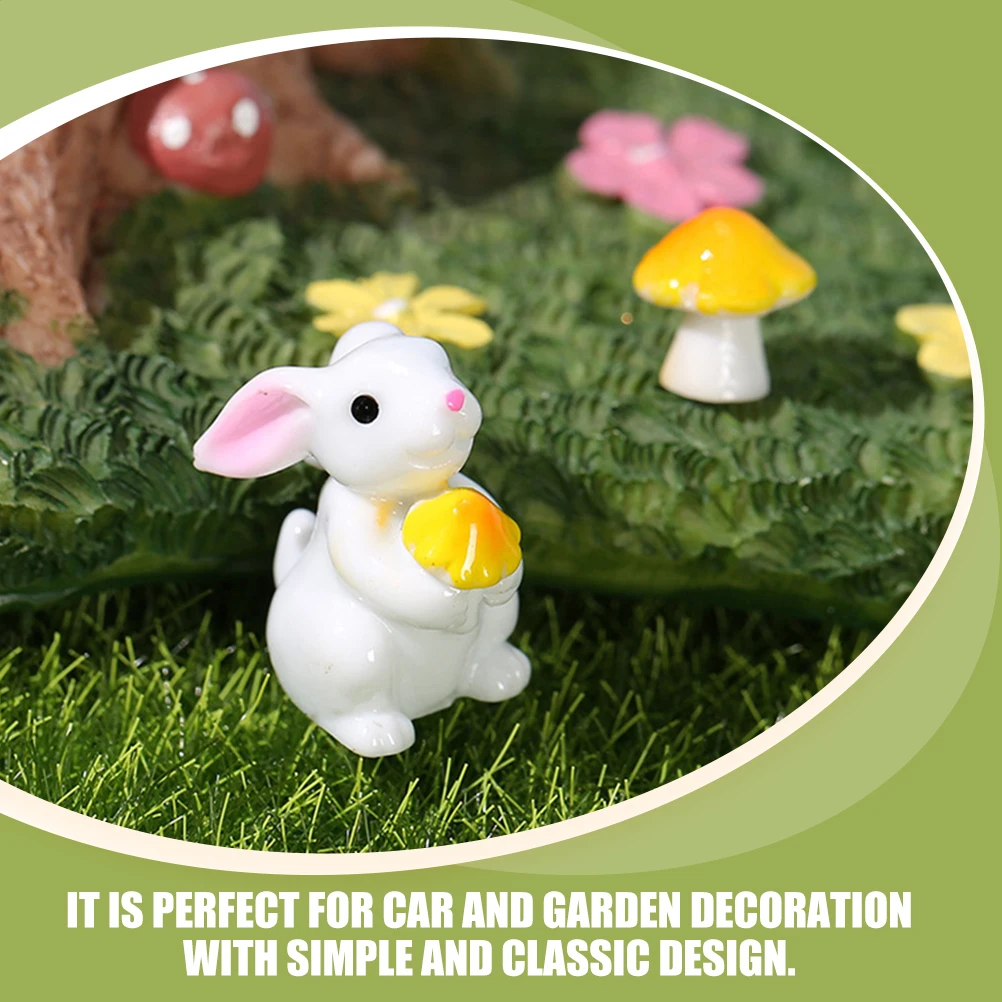 

12 Pcs Mini Animal Little Bunny Ornaments Decoration Model Figurine Miniature Lovely Decorations