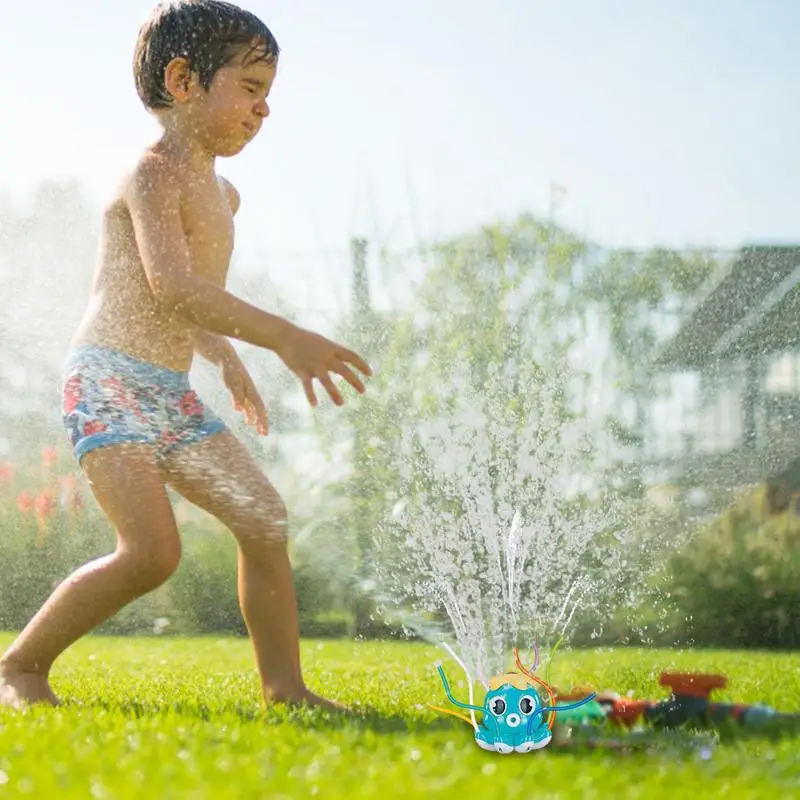 Semprotan air gurita Sprinkler, mainan luar ruangan taman halaman belakang mainan air kartun musim panas untuk anak-anak