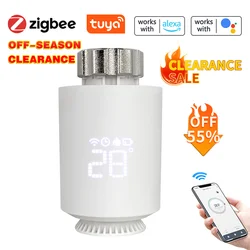 Tuya ZigBee3.0 Smart TRV Attuatore per radiatore Valvola termostatica per radiatore Regolatore di temperatura Supporto Alexa Google Home
