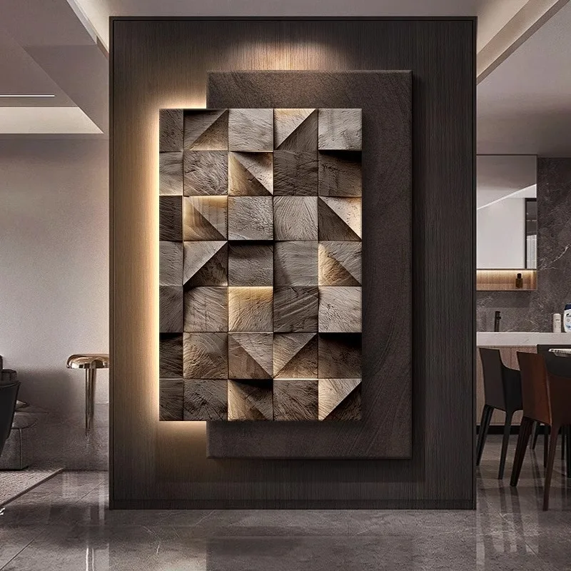 

New three-dimensional geometric sandstone porch decorative painting high sense