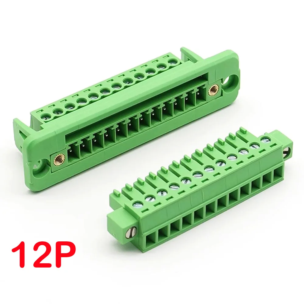1Set 15EDGWC Pitch 3.81mm 2P/3P/4P/5P/6P/8P/9P/10P/11P/12P Pluggable Terminal Block Connector Soldeerloze Bedrading Plug Connectors