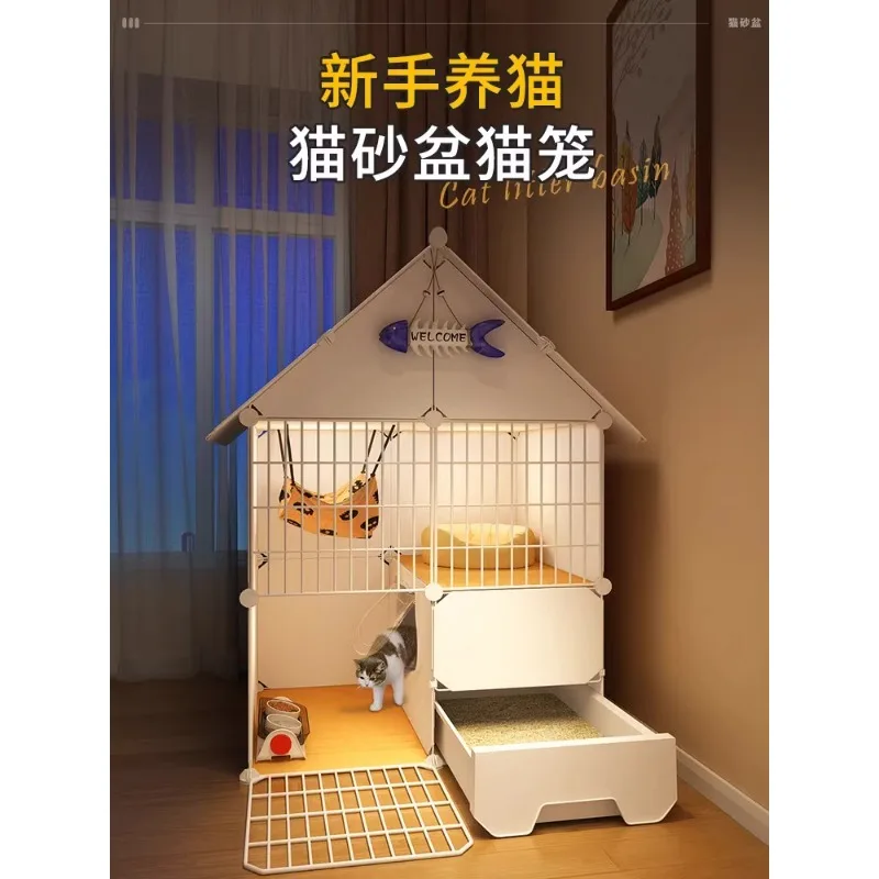 Cat Villa Breathable Iron Mesh High end Cat House Cat Nest Large Free Space Luxury  Cage