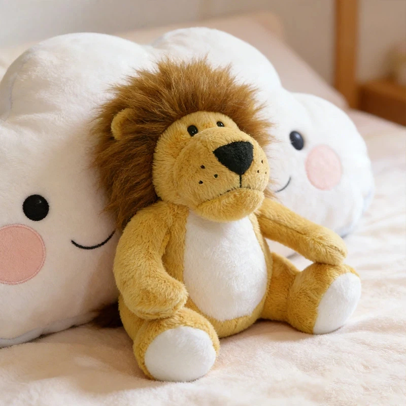 JinHua Toys Cute Lion Plush Toy Soft Stuffed Forest King Mascot Doll Custom Logo For Kids Bedroom Outdoor Play Companion