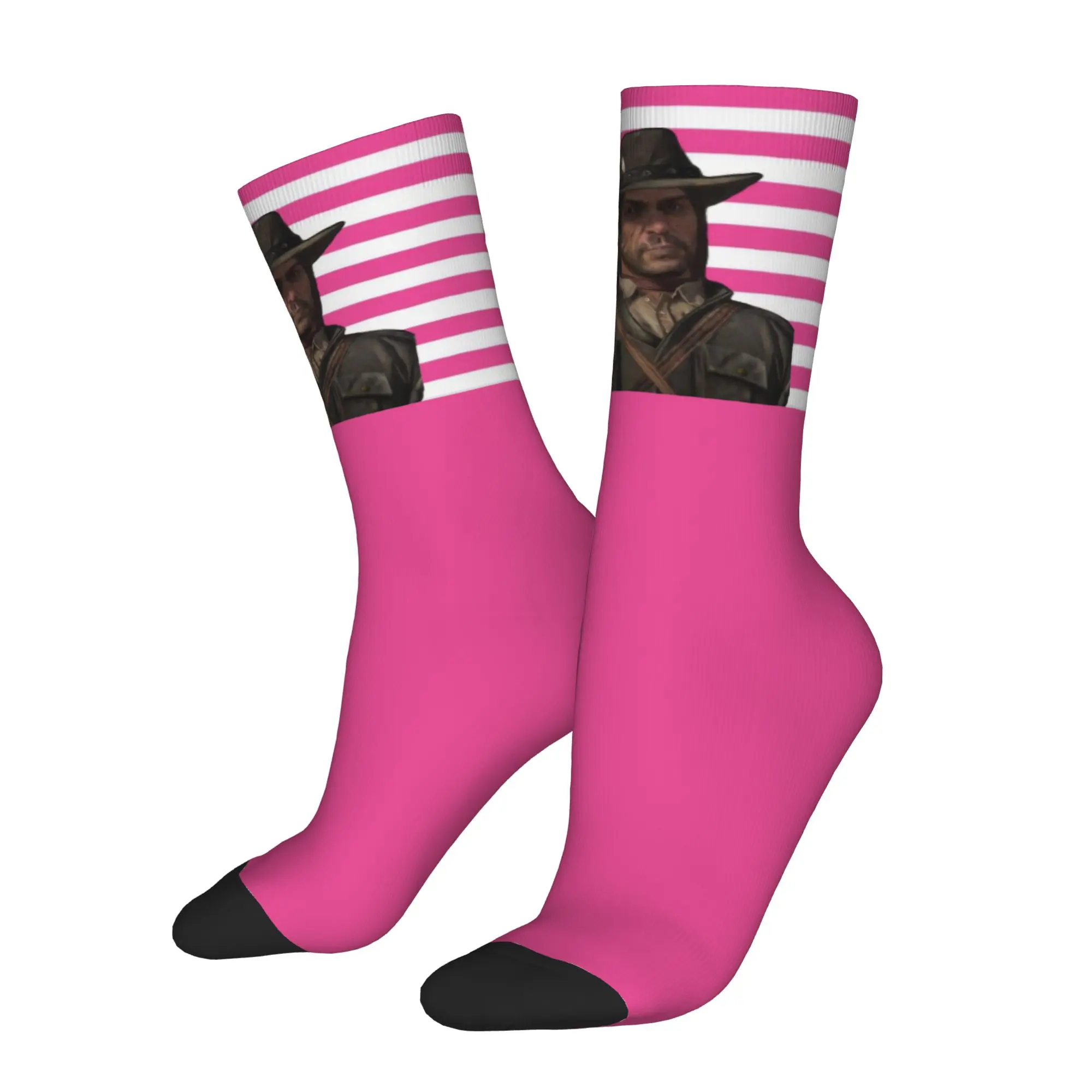 Cool Red Dead Redemption Football Socks John Jack Arthur Polyester Crew Socks for Unisex Non-slip