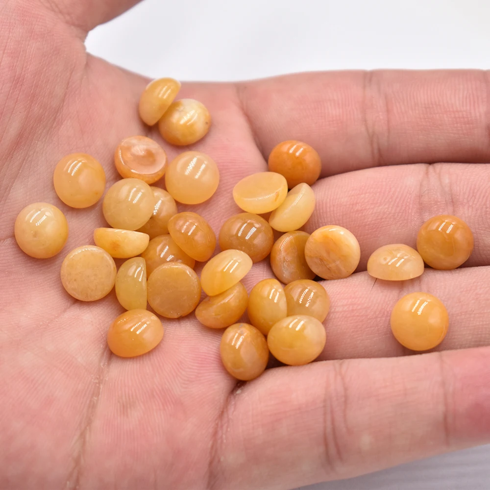 Großhandel 50 Stück/Lot Modische, hochwertige 10mm gemischte runde CAB-CABOCHON Natursteinperlen für Schmuckzubehör, kostenloser Versand – Detail 11