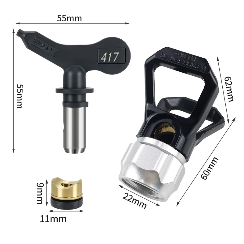 Ugello reversibile con punta per pistola a spruzzo airless 211,315,417,515,517,523 Accessori per pistola a spruzzo con punta dell'interruttore