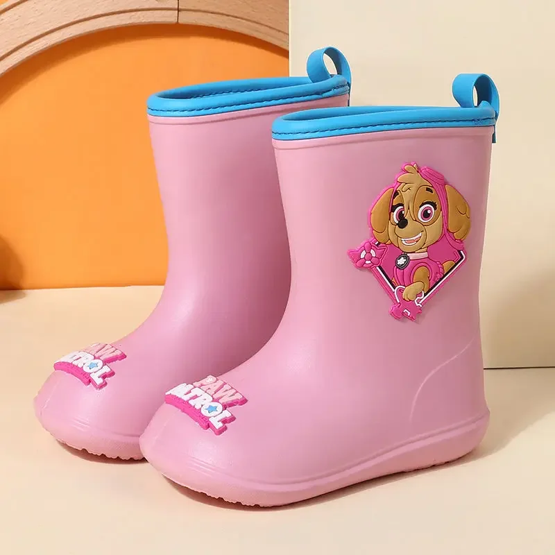 Paw Patrol Chase Skye Anime Cartoon Cute Children Rain Shoes for Boy Girl Waterproof EVA Rubber Non Slip Toddler Kids Rain Boots