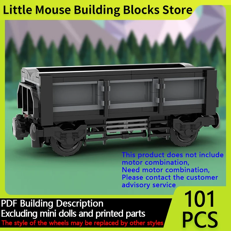 Stadt Auto Modell MOC Gebäude Ziegel Offene Fracht Zug Wagen Modulare Technologie Kinder Urlaub Geschenke Montieren Spielzeug Anzug