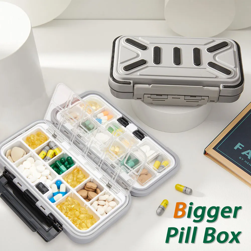 

Bigger Pill Case Waterproof Medicine Box Travel Pill Storage Box Cute Vitamins Container Plastic Box Capsules Organizer Tablets