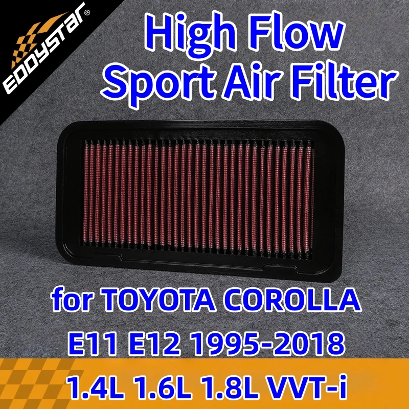 

Спортивный воздушный фильтр с высоким расходом для TOYOTA COROLLA E11 E12 1995-2018 1.4L 1.6L 1.8L VVT-i моющиеся гоночные впускные фильтры
