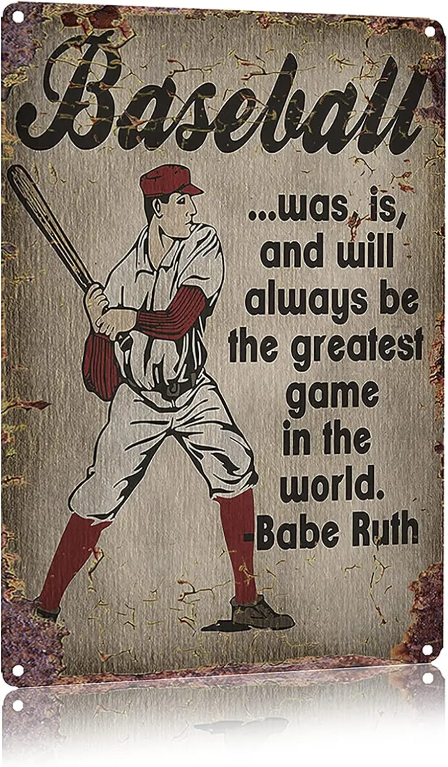 WONDERCAVE Baseball Was,Is and Will Always Be the Greatest Game in the World Metal Tin Sign for Bar Garage Boy's Room Wall D