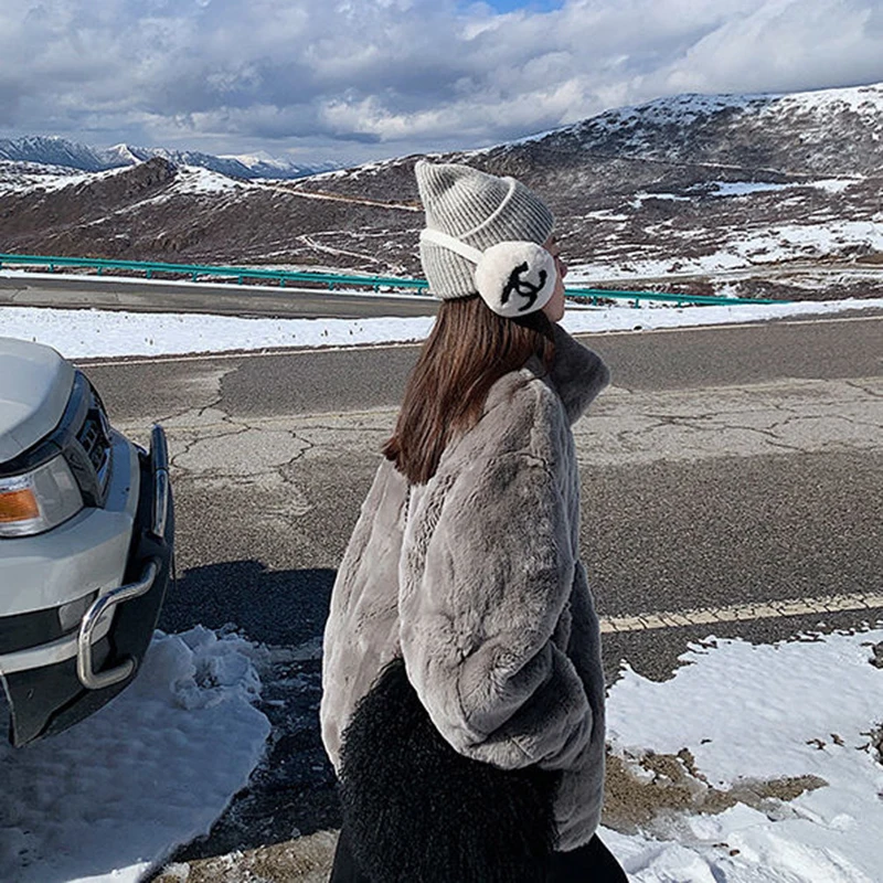 2025 여성 가을 겨울 신상 마오 플러시 재킷 캐주얼 스포츠 다용도 두꺼운 따뜻한 오버코트 인조 렉스 토끼털 코트