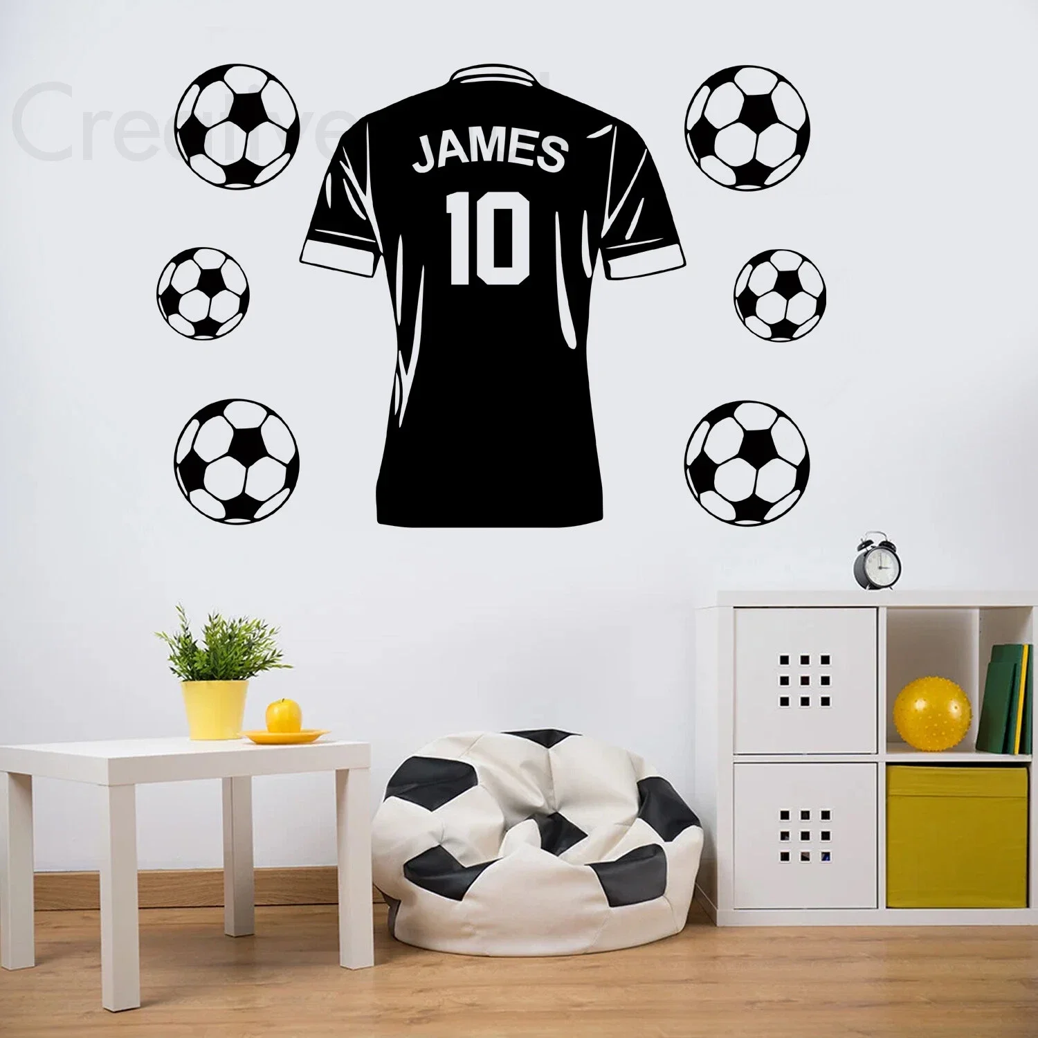 Personalised boys/girls football player Wall sticker Home Decor Vinyl Decal FB6
