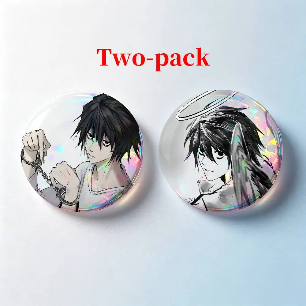 L-L Lawliet D-Death Note 2 Pieces Set Badge Set Fashion Brooches for Women Men Backpack Accessory Bag Badge Jewelry Gift - view 5