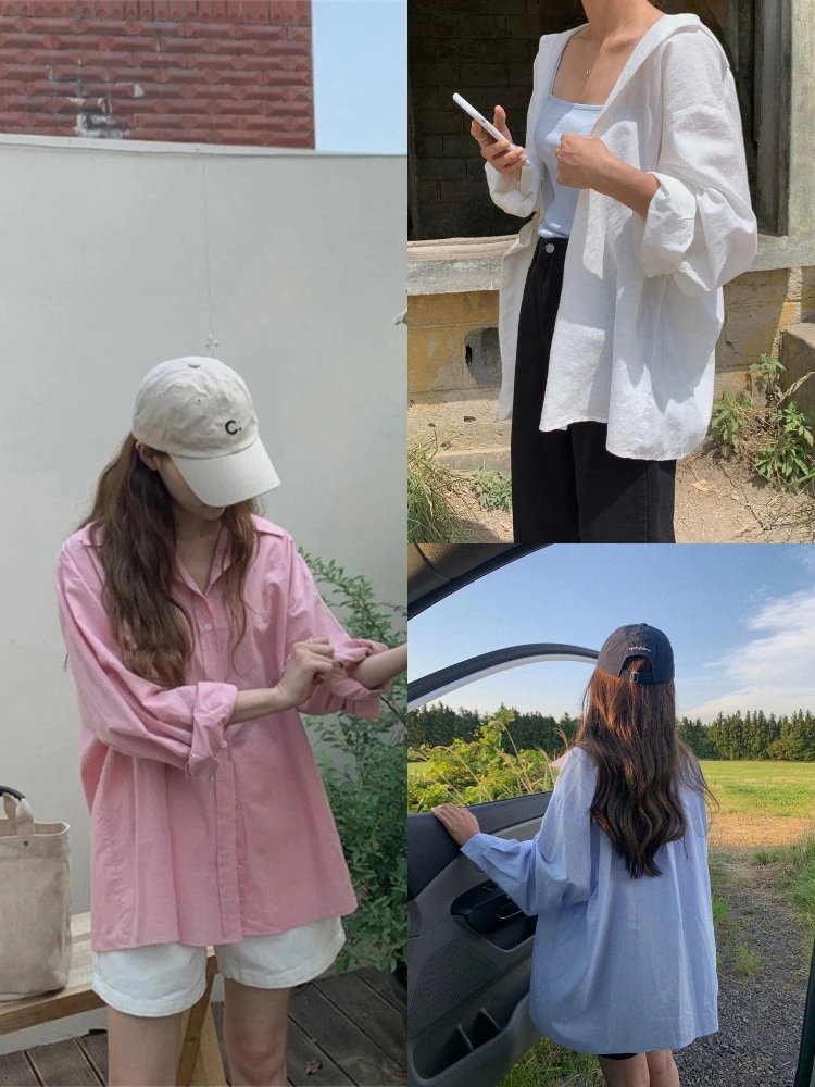 

Loose Long Sleeve Collar Shirt Women's Everore Lazy Style Simple Match Loose Fit Casual Fashion Summer Top