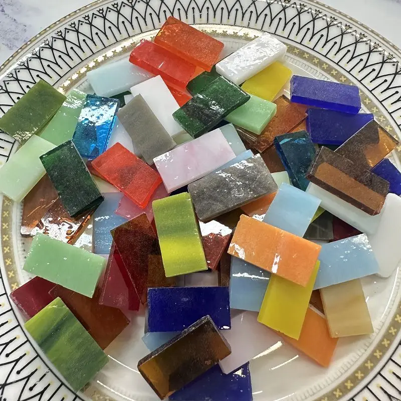 100 г прозрачная стеклянная мозаичная плитка, разноцветная мозаика, сделай сам, изготовление мозаики для слюды, ремесло, хобби, искусство, украшение для дома, стены arte 917