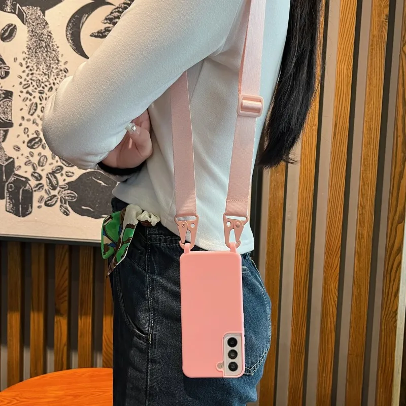 Schutzhülle mit Trageriemen für Samsung Galaxy A54 A36 A17 A55 A16 S24 Ultra S26 S23 FE S25 Plus, Schulter-Crossbody-Lanyard-Halsband, Silikonhülle – Detail 6