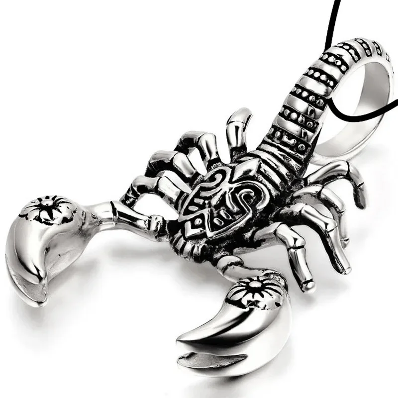 Collar con colgante de escorpión Animal de diseño creativo para hombres y mujeres, collar Punk de acero inoxidable de Hip Hop, joyería para fiesta y Club S410