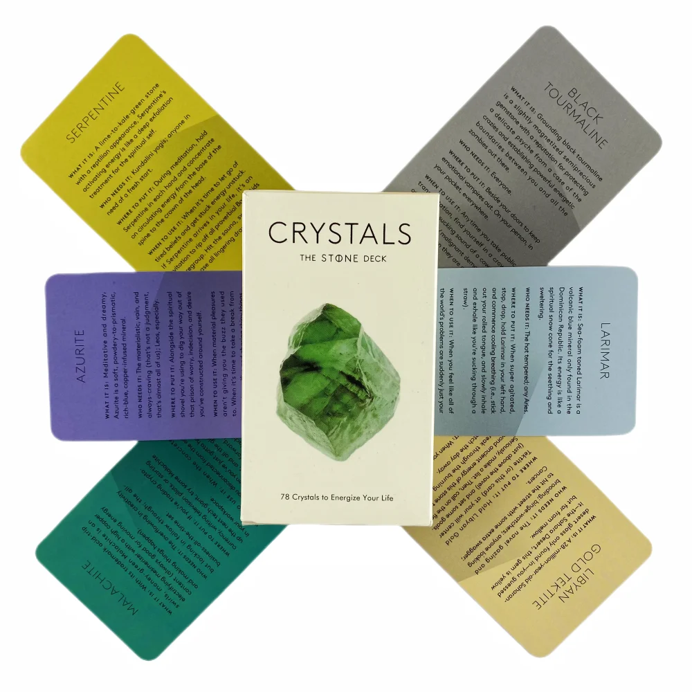 Crystals The Stone Tarot Cards A 78 Deck Oracle English Visions Divination Edition Borad Playing Games