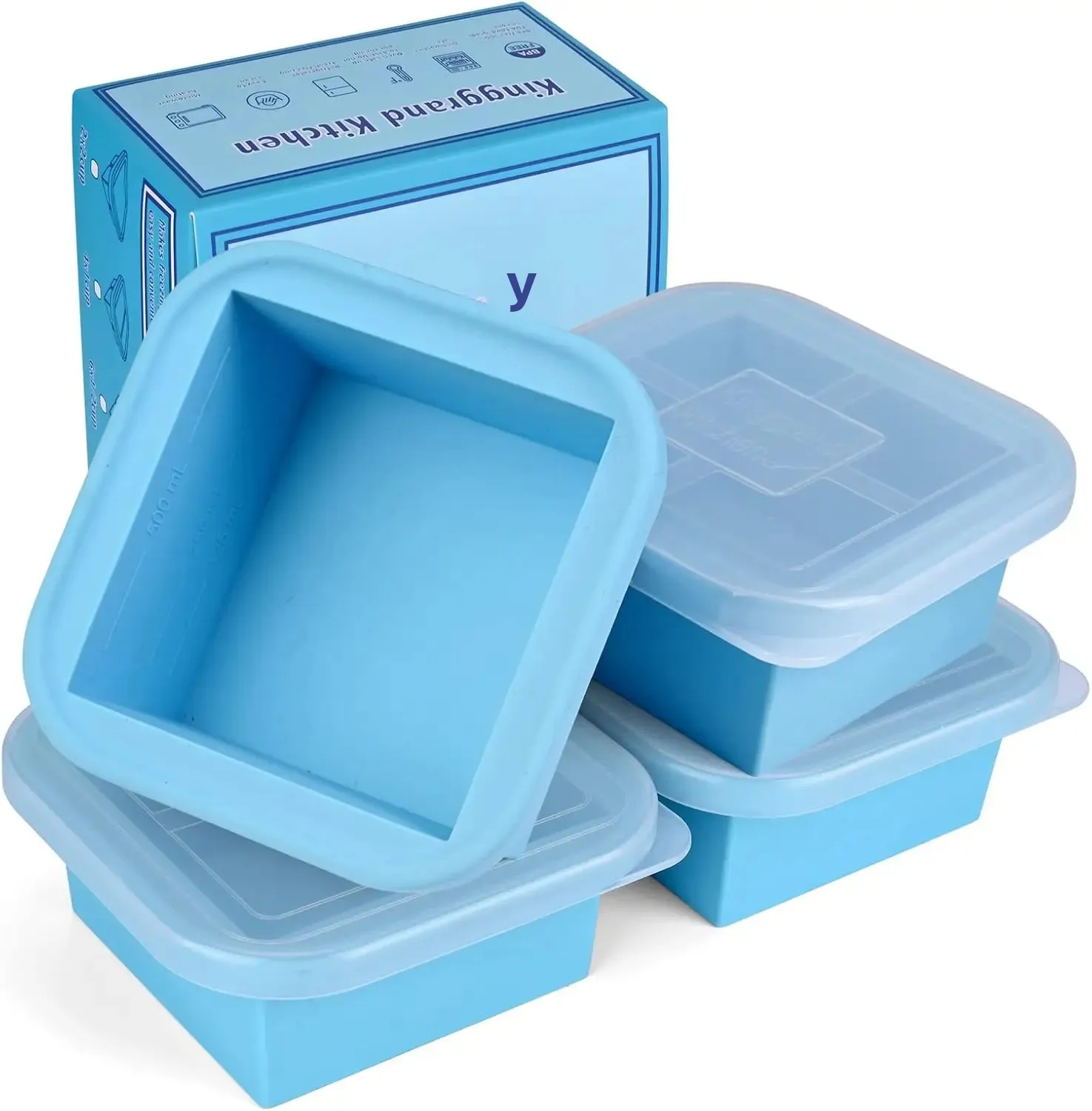 Bandejas para congelador de sopa de silicona, caja de cubo para cocina, enfriadores de alimentos seguros para microondas, salsas para sopa, liberación fácil, sin Bpa, 1 y 2 tazas