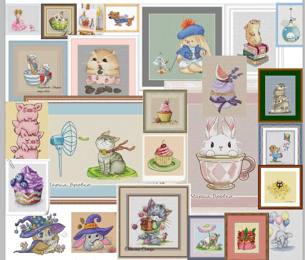Lovely Rabbit Cross Stitch Kit, Cartoon Girl Design, Snow Cotton, Silk Thread, 14CT Canvas Embroidery, DIY Needlework