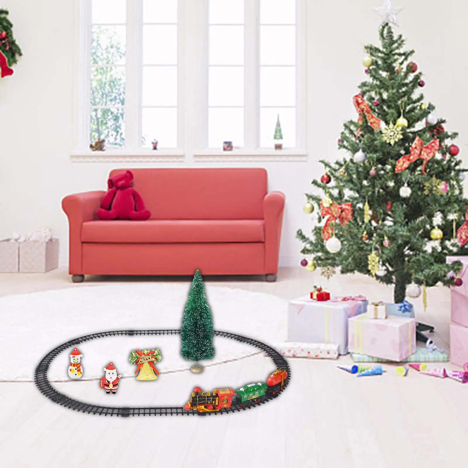 Railway Tracks Toys Train Set for Kids with Lights Sound Educational Montessori Sensory Toy Building Kit for Toddlers Preschool
