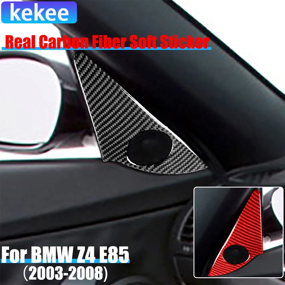 

Real Carbon Fiber Car Accessories A-pillar Speaker Decorative Cover Soft Sticker For BMW Z4 E85 2003 2004 2005 2006 2007 2008