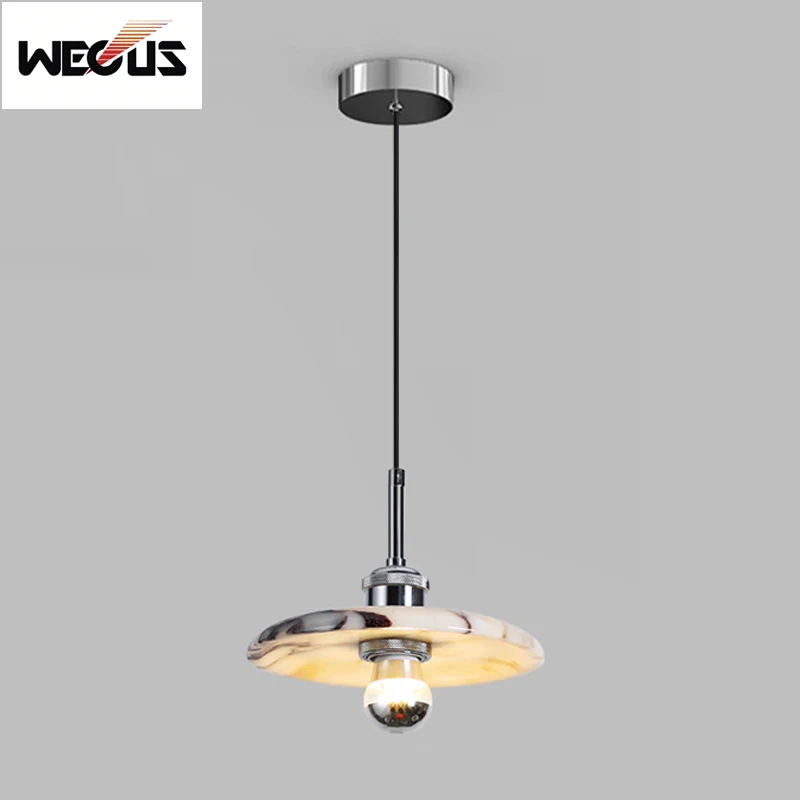 

New Luxury B&B Wabi-Sabi Italian Mid-Century French Retro Calacatta Marble Pendant Light for Living Dining Bedroom Bedside Lamp