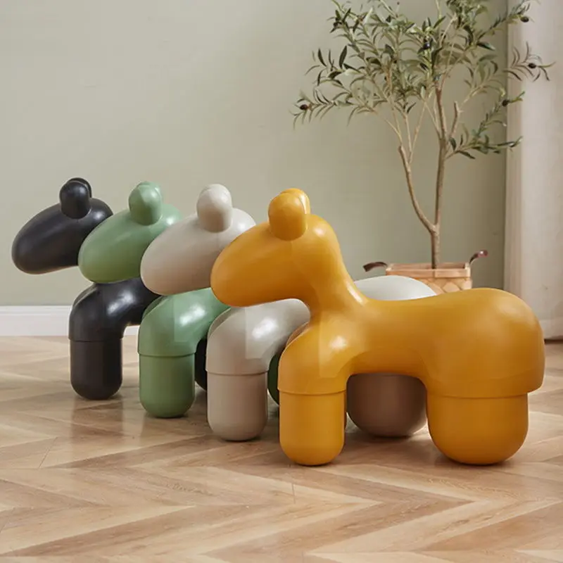 

PE Creative Chair Small Horse Shape Living Room Puppy Chairs Animal Chairs Personalized Stools Cartoon Shaped Animal Ottomans