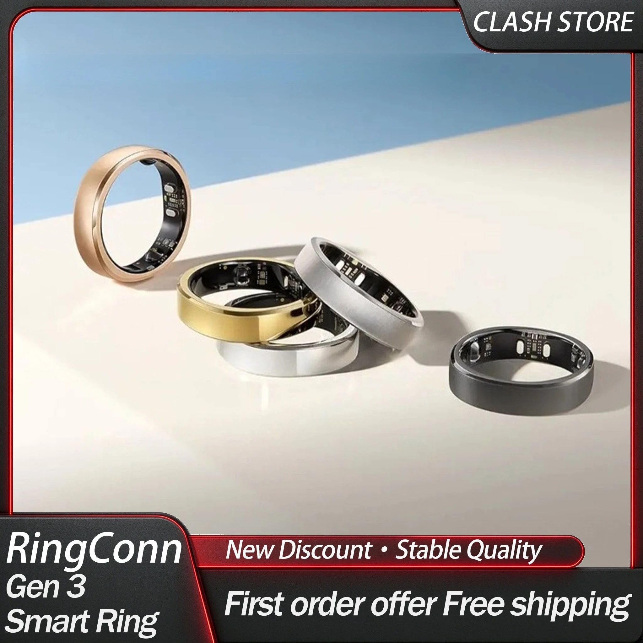 RingConn Gen 3 Smart Ring Vascular Trends Tracking Vibration Alert No Subscription App Sleep Fitness 14-Day Heart Rate Monitor