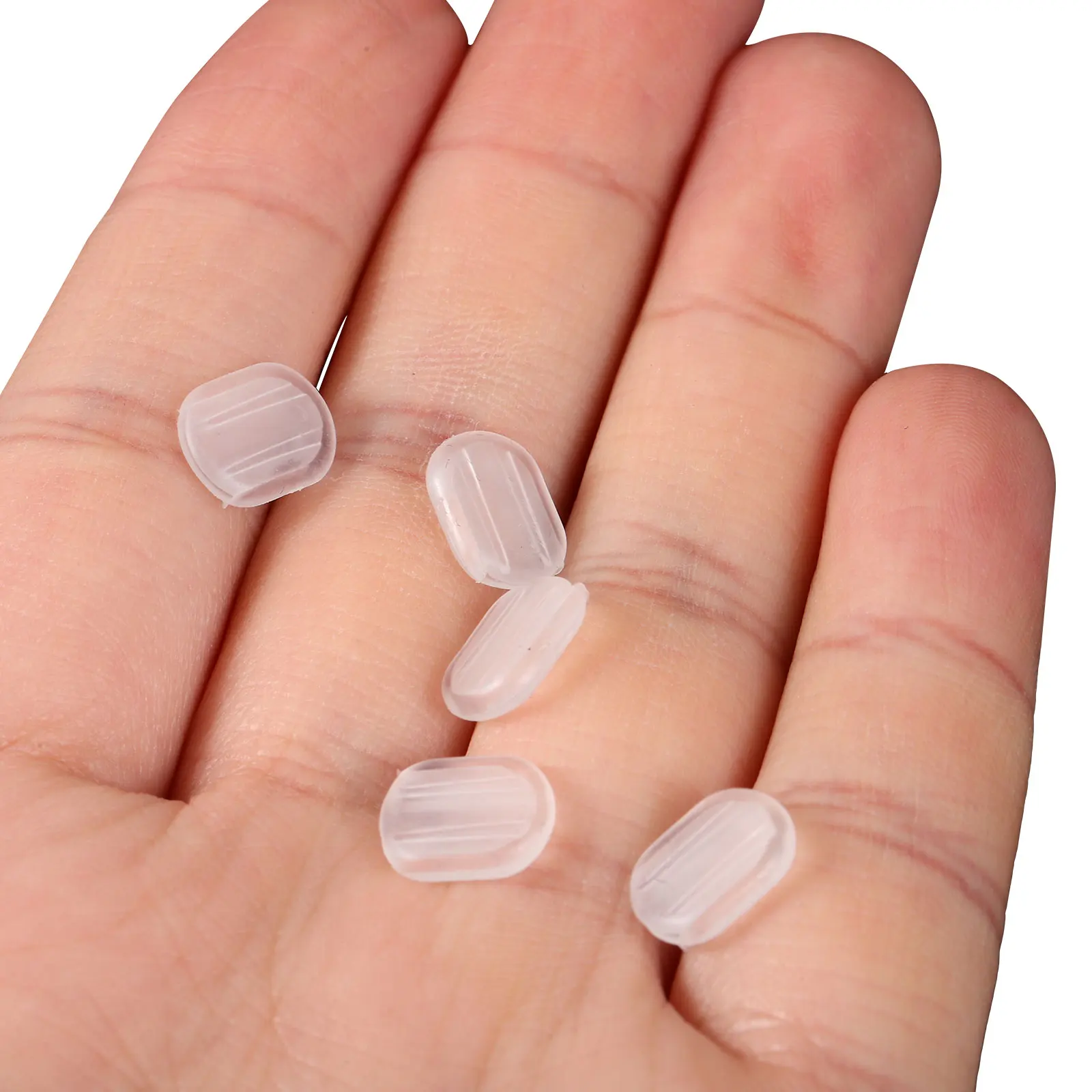 

60pcs Non-slip Transparent Ear Clip Pads Silicone Cushion Comfortable Replacement Ear Pads Oval Clear Support Patches For Daily