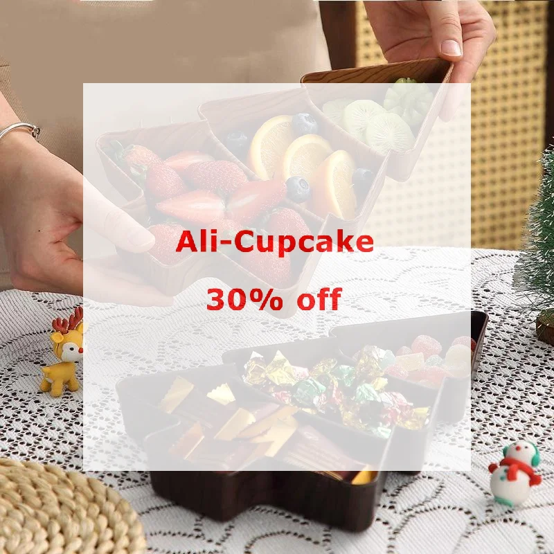 Christmas Tree Shape Living Room Candy Snacks Nuts Seeds Dry Fruits Plastic Plate Dishes Bowl Breakfast Plates Tray Tableware