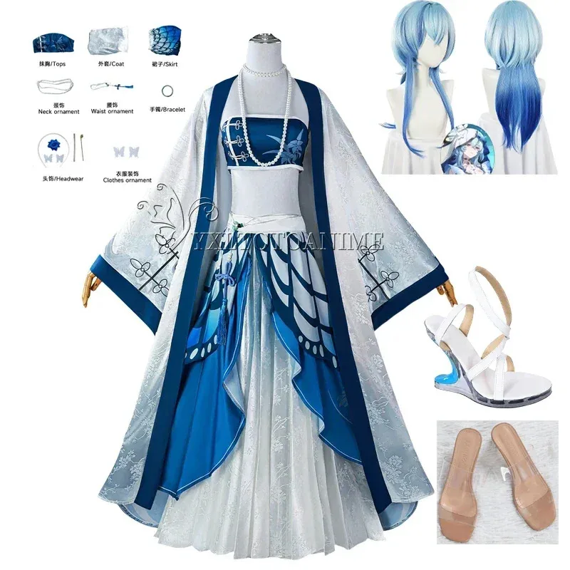 

The Shorekeeper Cosplay Wuthering Waves Costume Hanfu Dress Uniform Women West Lake Game Suit Halloween Party COS Outfit