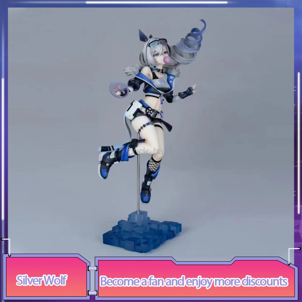 Honkai: Star Rail Figure Silver Wolf Figurine Stand Bubble Silver Wolf Anime Figures Collection Statue Model Ornament Toys Gifts