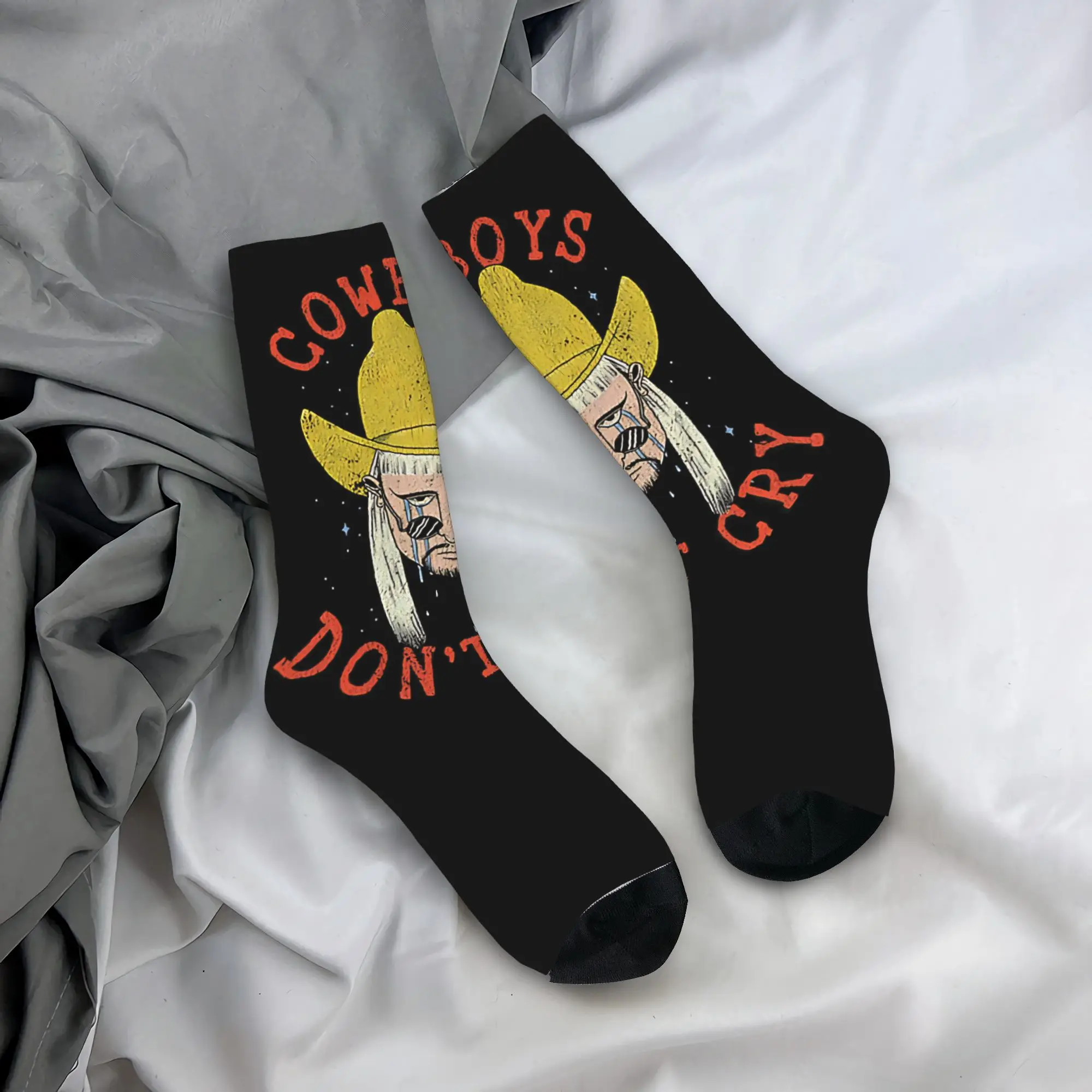 Oliver Tree Cowboys Don_t Cry Socks  Elegant Stockings Autumn Anti Bacterial Men Socks High Quality Printed Cycling Socks