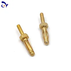 10PCS Amass 28.330 All copper gold plated 2.5mm banana plug end M2 thread length 6.5mm beryllium copper shrapnel