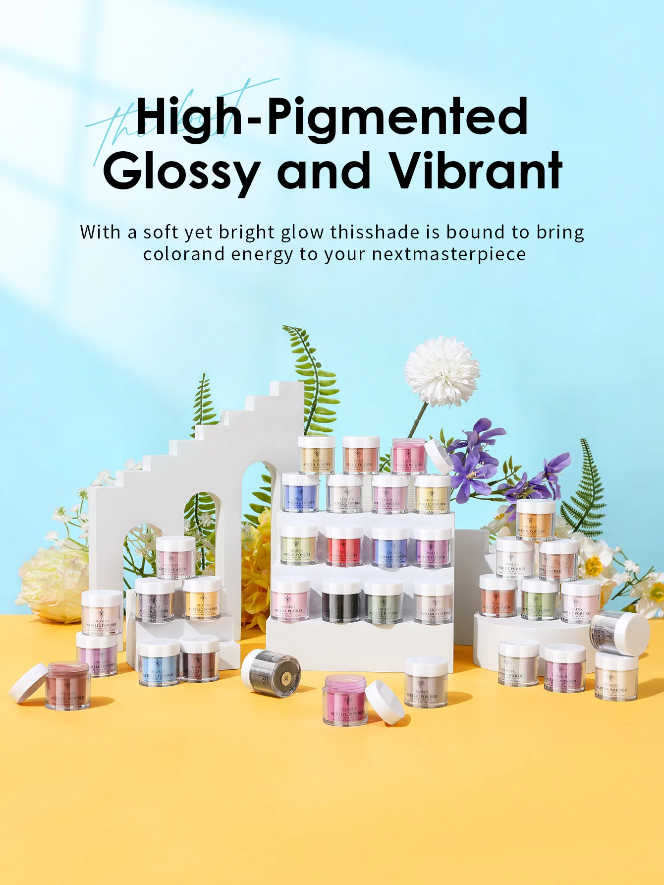 36 Farben Acryl-Nagelpulver (10 g/0,35 Unzen Glas), professionelles Polymer-DIY-Nagelset, französisches Maniküre-Verlängerungsset