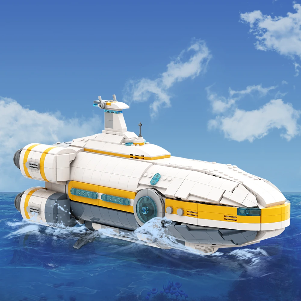 Gobricks juego Subnautica Seamoth vehículo submarino MOC bloques de construcción Kits Subnautica Mini Sub ladrillos juguetes para niños regalos