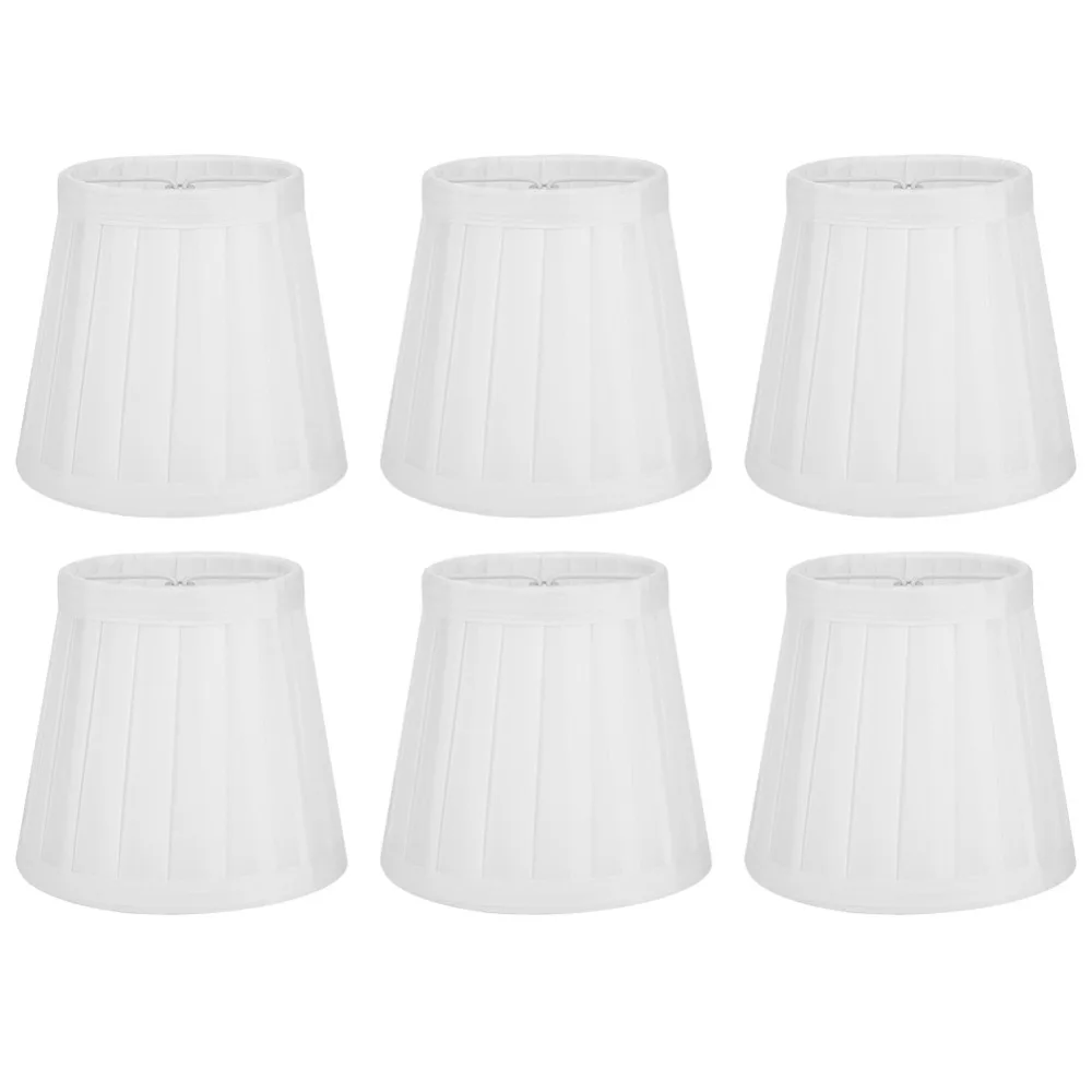

6PCS Modern Fabric Small Replacement Lamp Covers Barrel Shape Clip On Chandelier Lampshade Drum Lamp Shade Home Decoration