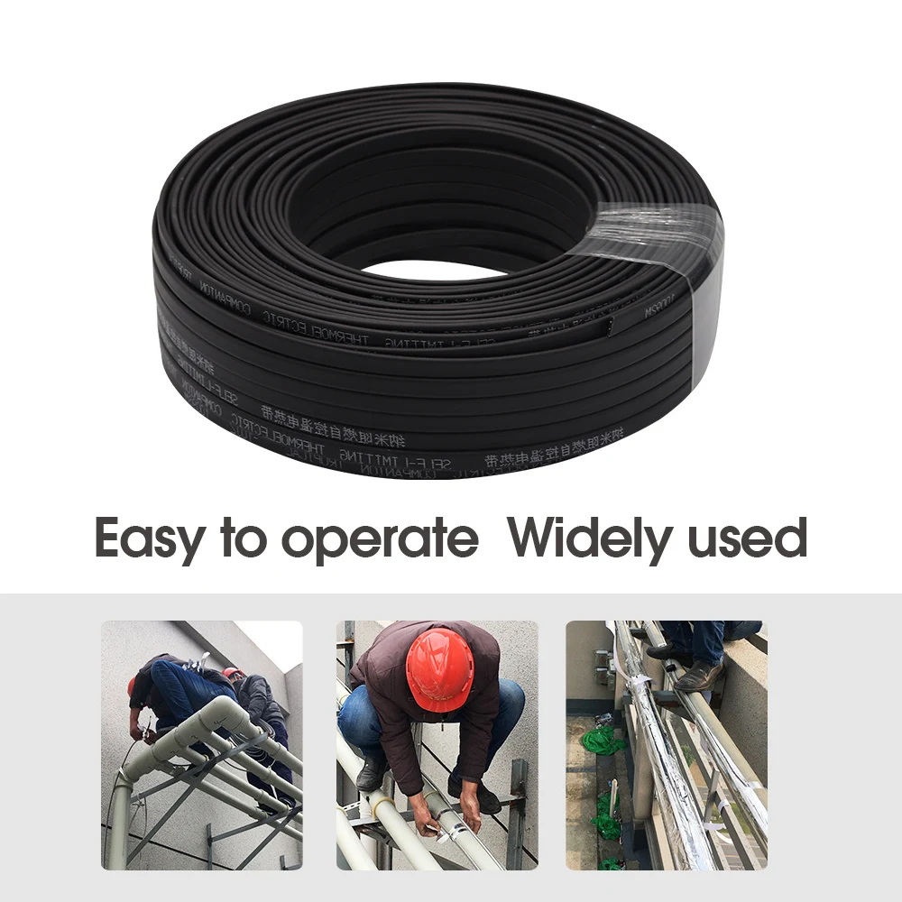 5-10M 220V-240V Waterproof Self Regulating Heating Cables for Garden Tube in Cold Weather Prevent Pipe Freeze Heat Trace System