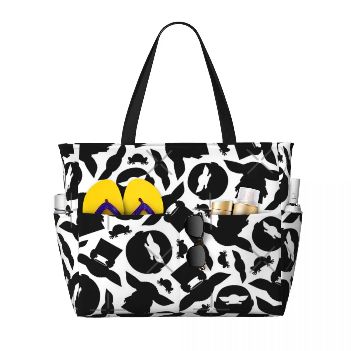 Monochrome Silhouetten Strand Reisetasche, Einkaufstasche beliebte praktische Reise Umhängetasche Multi-Style-Muster